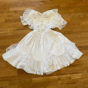 Handmade (One of a kind!) Lolita Cottage Core Layered Lace Tea Dress Size Small